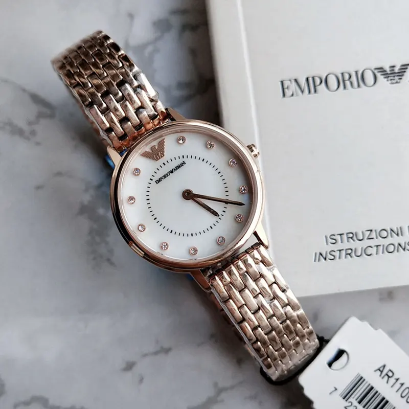 Emporio Armani Kappa White Mother of Pearl Dial Ladies Watch- AR11006